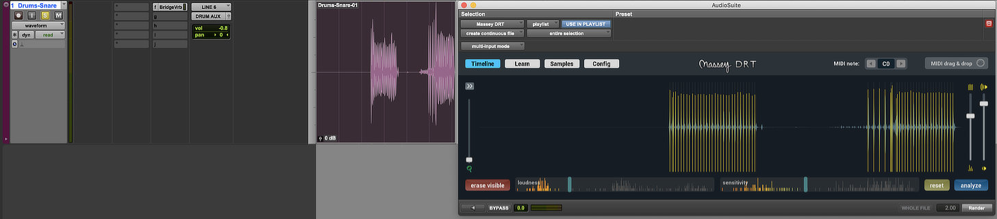 Using Massey DRT to analyze the transients of the recording