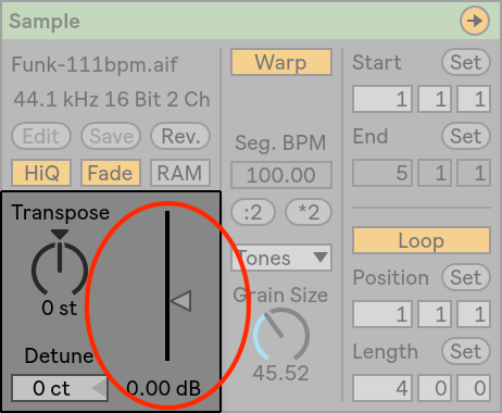 ableton clip gain