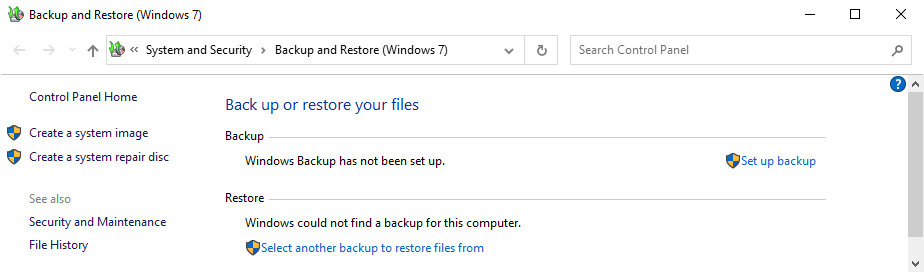 Microsoft Backup and Restore