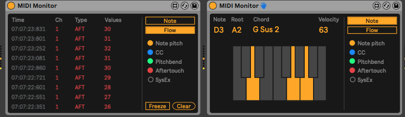 Max voor Live MIDI-monitor