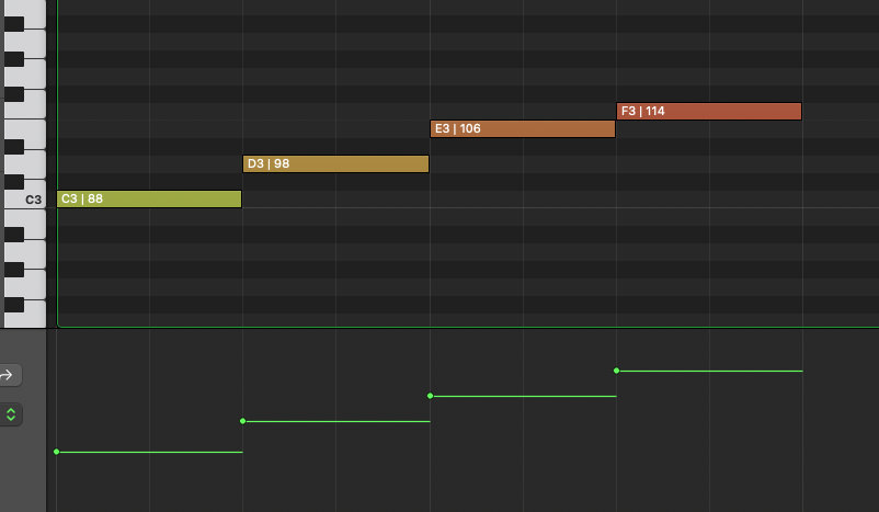 MIDI Piano Roll Editor With Velocity