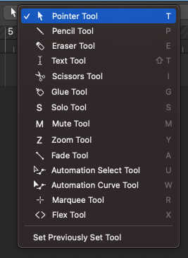 Logic Pro Tool-menu